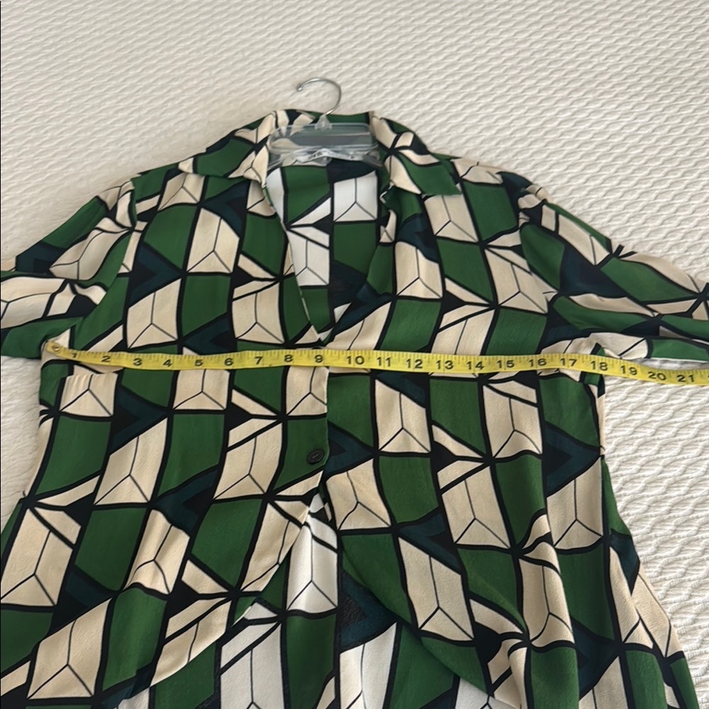 Zara Geometric Green and Cream Women's Pants Co-ord Jumpsuit - Picture 4 of 12